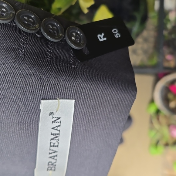 Braveman Men's Mod Mp200-05 Charcoal Gray Two-piece Suit 50r 44w NWT - Picture 4 of 17